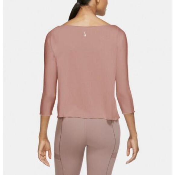 Nike Yoga Cardigan Sweater WMNS XXL Pink Snap Closure 3/4 Sleeve Dri-Fit Stretch - Picture 3 of 9